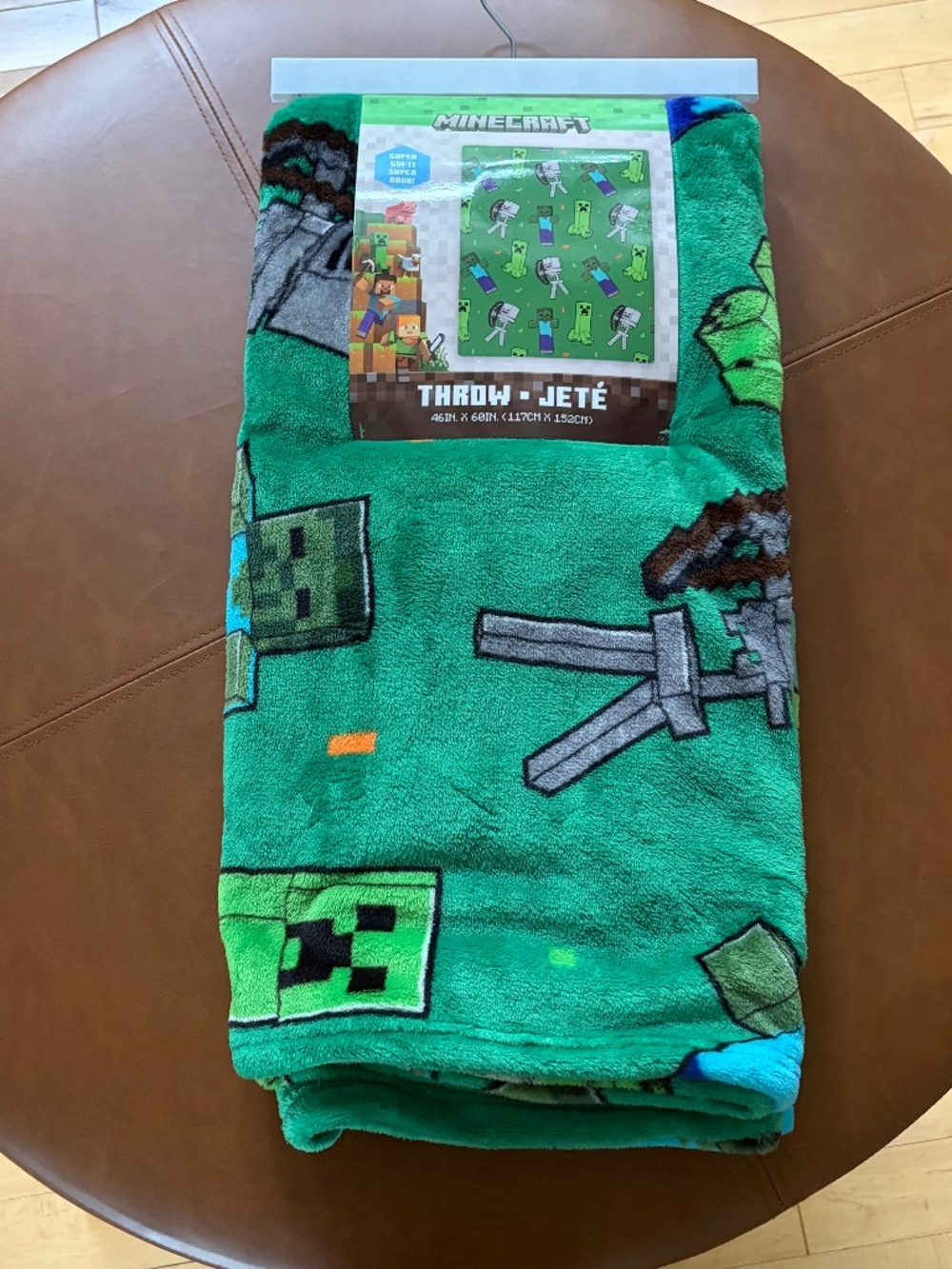 Minecraft Floating Mobs Plush Throw Blanket Creepers Steve Alex swords NWT